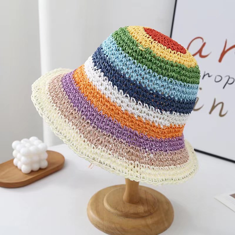 Fashion Outdoor Woven Summer Bucket Hat for Women