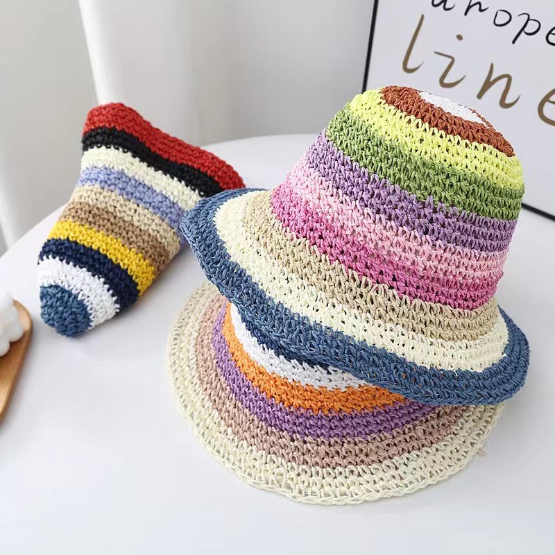 Fashion Outdoor Woven Summer Bucket Hat for Women