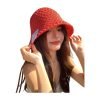 Women's New Designer Custom logo Knitted Bucket Hat With Woven Label for Summer