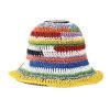 Women Handmade Colorful Wide Brim Knitted Crochet bucket Sun Hat