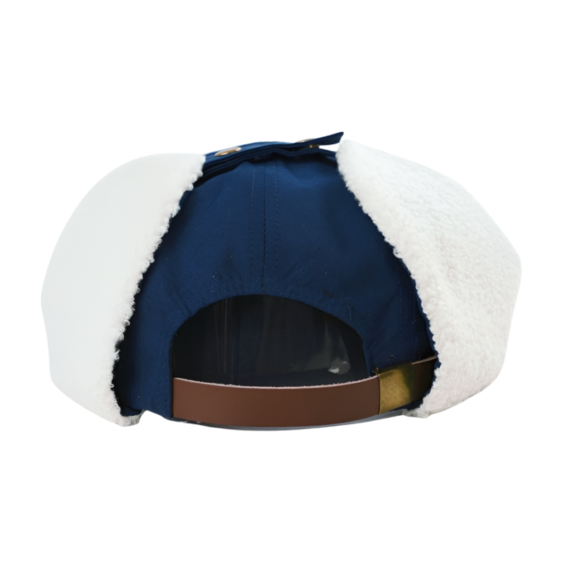 Custom Suede Embroidery Unstructured Fur Ear Winter Camp Cap
