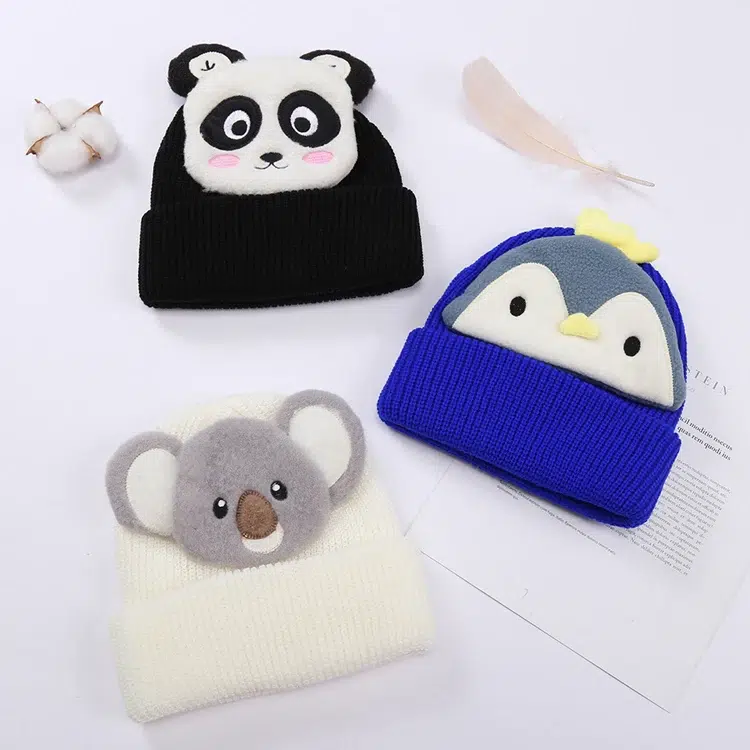Custom Cute Animal Pattern Baby Knit Beanie