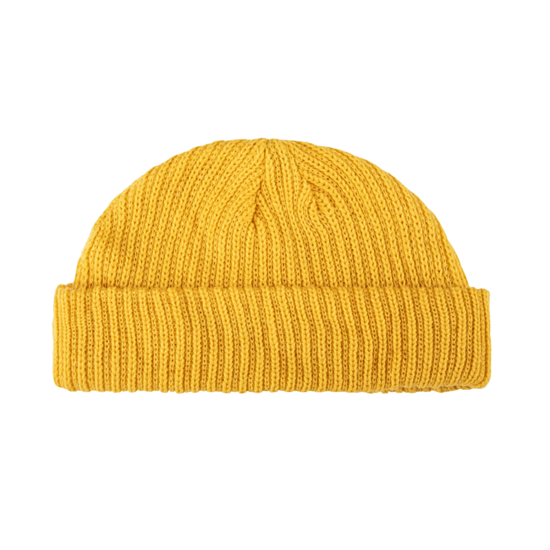 yellow Woven Label Cuffed Fisherman Beanies BF-230915-01
