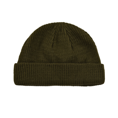 Army Green Custom Logo Plain-Colored Cuffed Beanies PB-FB0020