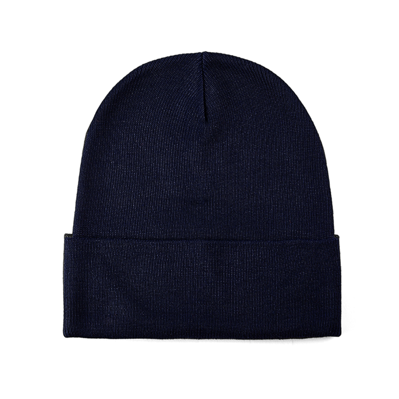 Black 100% rPET Solid-Colored Cuffed Beanies RP-BN01