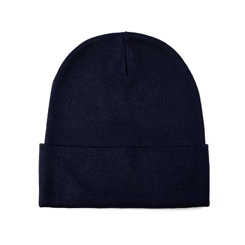 Bonnet noir à revers uni 100% en rPET RP-BN01