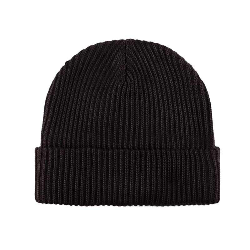 Black 100% rPET Twisted Knit Cuffed Beanies RP-BN03
