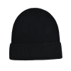 Black Custom Leather Patch Cuffed Beanies PB-FB0033
