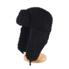 Black Custom Plain Plush Earflap Trapper Hats Wt2410-15