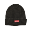 Black Custom Plain Waffle Knit Cuffed Beanies PB-FB0036