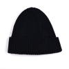 Black Custom Solid-Colored Knit Cuffed Beanies PB-FB0021