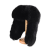 Black Plain Faux Fur Earflap Trapper Hats Wt2410-19