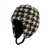 Black Winter Reversible Houndstooth Earflap Hats Wbeh2410-01, mian image