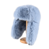 Blue Plain Faux Fur Earflap Trapper Hats Wt2410-19
