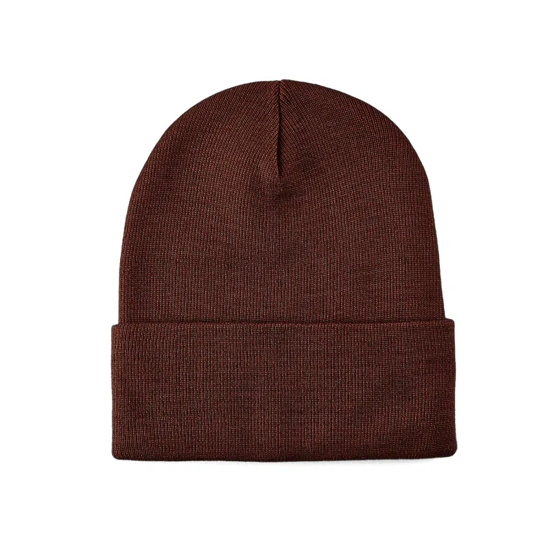 Bonnet à revers uni en rPET marron 100% RP-BN01