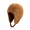 Brown PlushRibbed Reversible Earflap Hats Wbeh2410-02