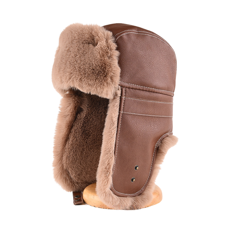 Brown Winter Faux Fur Earflap Trapper Hats Wt2410-11
