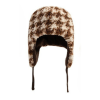 Brown Winter Reversible Houndstooth Earflap Hats Wbeh2410-01, front side