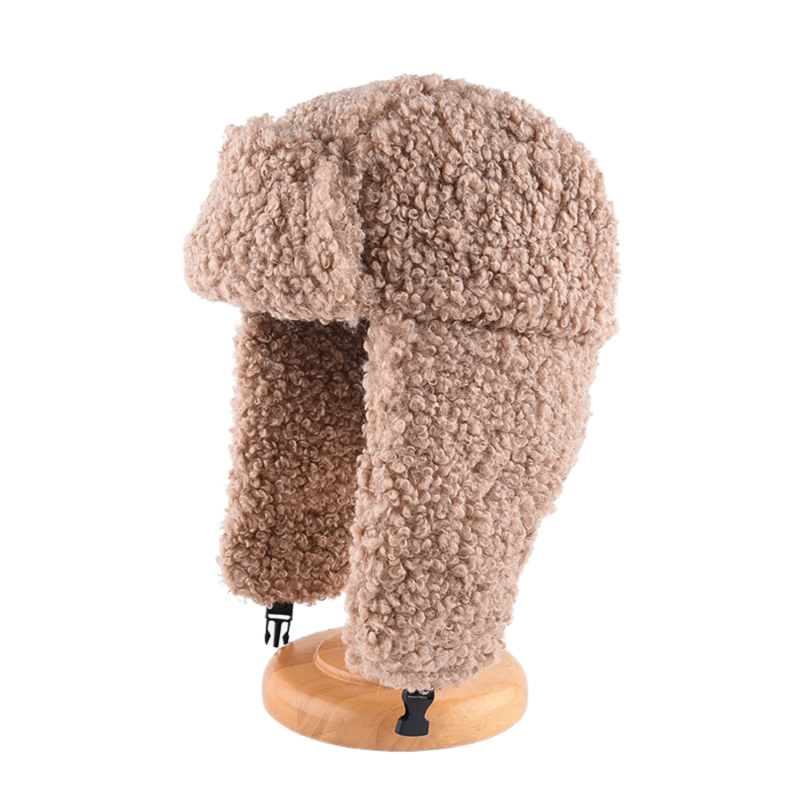 Camel Color Custom Plain Plush Earflap Trapper Hats Wt2410-15