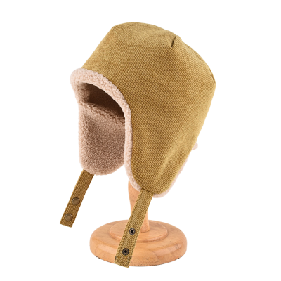 Champagne Winter Plush Brimless Earflap Hats Wbeh2410-07