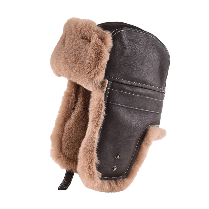 Coffee Winter Faux Fur Earflap Trapper Hats Wt2410-11