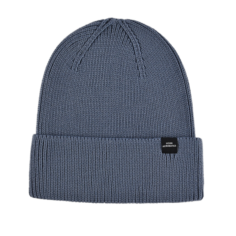 Dark Blue 100% rPET Plain Label Cuffed Beanie Hats PB-FB0031