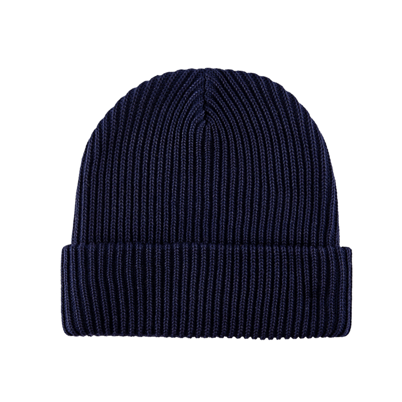 Dark Blue 100% rPET Twisted Knit Cuffed Beanies RP-BN03