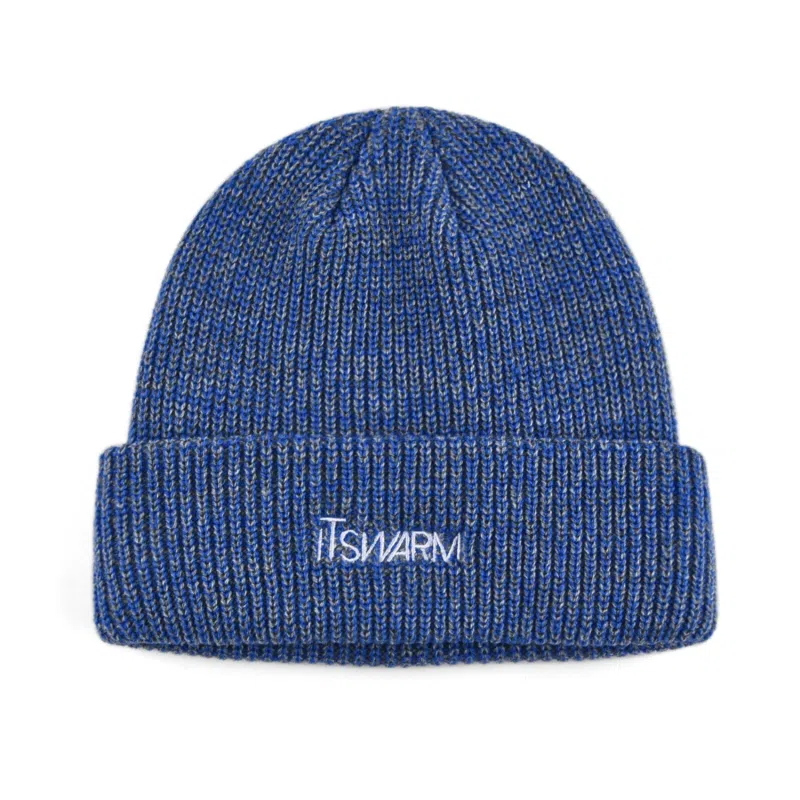 Bonnet à revers brodé bleu foncé SFG-210409-5
