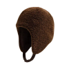 Dark Brown PlushRibbed Reversible Earflap Hats Wbeh2410-02