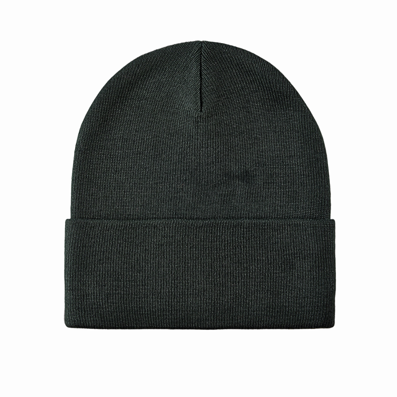 Dark Green 100% rPET Solid-Colored Cuffed Beanies RP-BN01