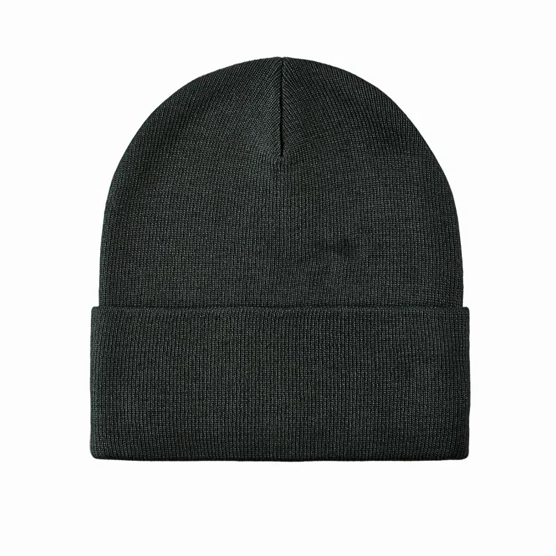 Bonnet à revers uni vert foncé 100% en rPET RP-BN01