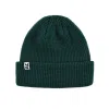 Bonnet à revers en maille gaufrée uni vert foncé personnalisé PB-FB0036