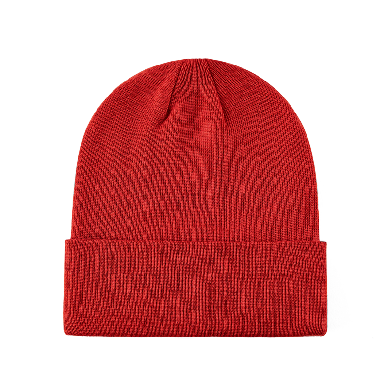 Dark Red 100% rPET Eco Solid-Colored Cuffed Beanies RP-BN02