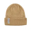 Bonnet à revers en tricot gaufré uni personnalisé jaune terre PB-FB0036