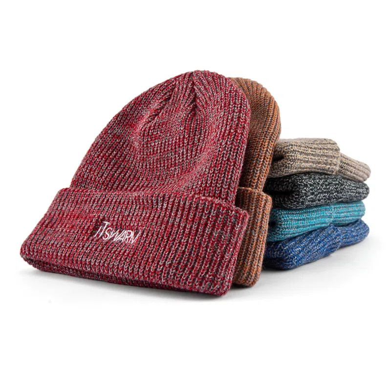 Bonnets brodés à revers multicolores SFG-210409-5, lot de 2