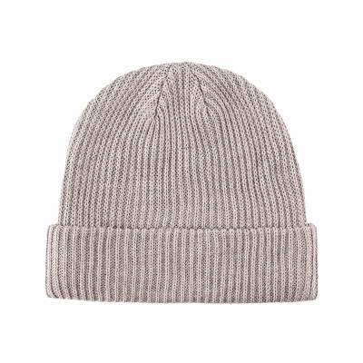 Gray 100% rPET Eco Plain Knit Cuffed Beanies RP-BN04