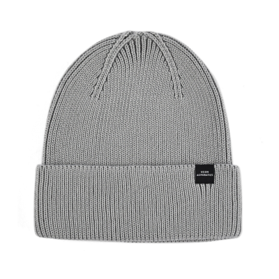 Gray 100% rPET Plain Label Cuffed Beanie Hats PB-FB0031