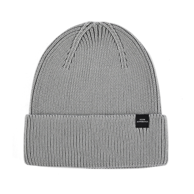Gray 100% rPET Plain Label Cuffed Beanie Hats PB-FB0031
