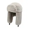 Chapeaux de trappeur à oreillettes en peluche unies gris hiver Wt2410-10