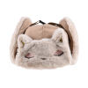 Khaki Custom PlainPlaid Faux Fur Earflap Hats Wt2410-20, folded