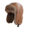 Light Coffee Custom Plain Warm Earflap Trapper Hats Wt2410-18