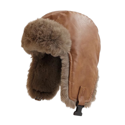 Light Coffee Custom Plain Warm Earflap Trapper Hats Wt2410-18