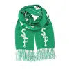 Hellgrüne Jacquard-Fußball-Barschals mit Quasten Wa2410-05
