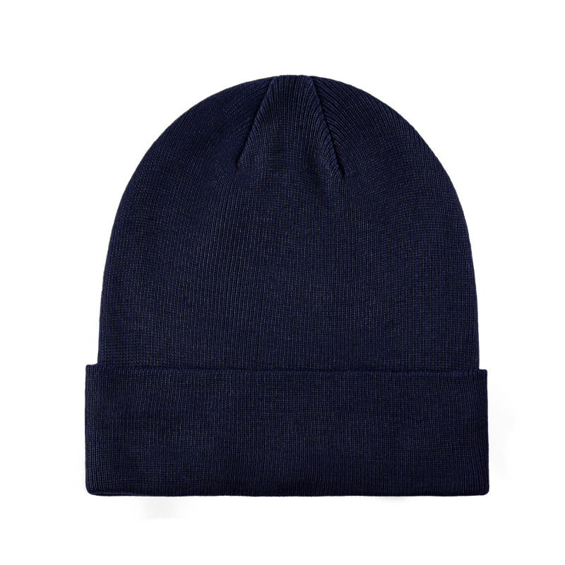 Navy Blue 100% rPET Eco Solid-Colored Cuffed Beanies RP-BN02
