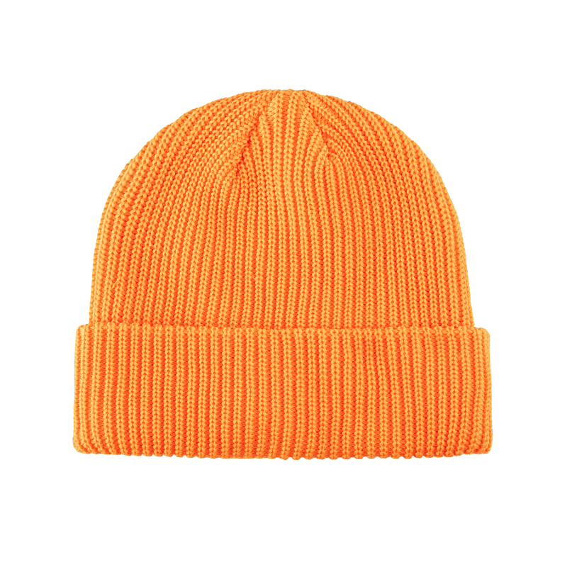 Orange 100% rPET Eco Plain Knit Cuffed Beanies RP-BN04