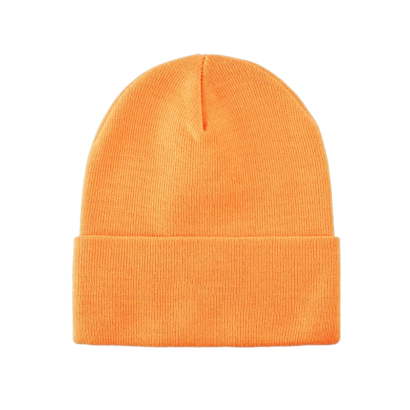 Orange 100% rPET Solid-Colored Cuffed Beanies RP-BN01