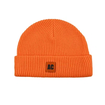 Orange Custom Logo Plain-Colored Cuffed Beanies PB-FB0020
