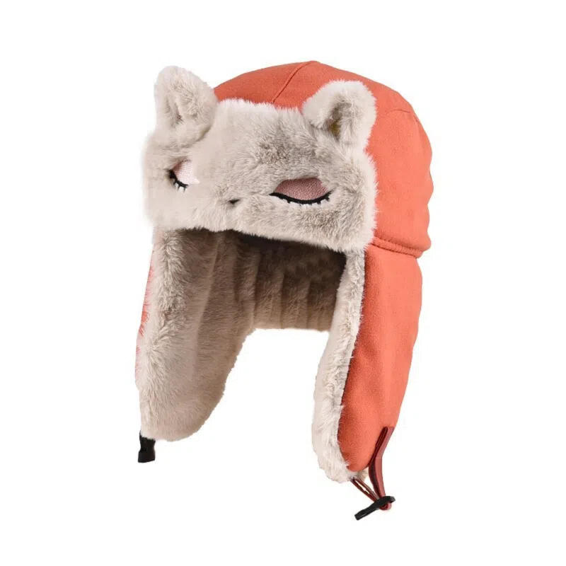 Orange Custom PlainPlaid Faux Fur Earflap Hats Wt2410-20