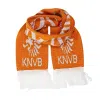 Orangefarbene Jacquard-Fußball-Barschals mit Quasten Wa2410-05