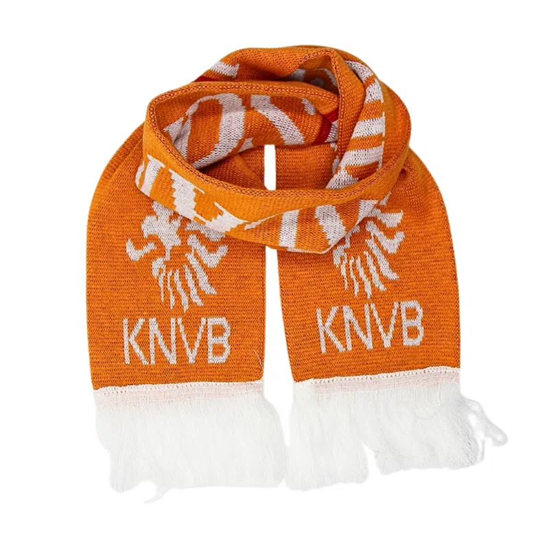 Orangefarbene Jacquard-Fußball-Barschals mit Quasten Wa2410-05